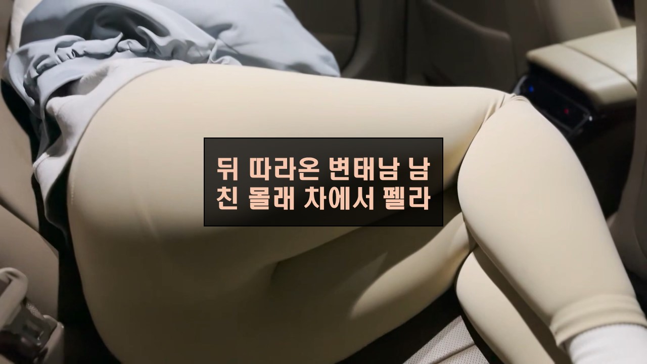 뒤 따라온 변태남 남친 몰래 차에서 펠라